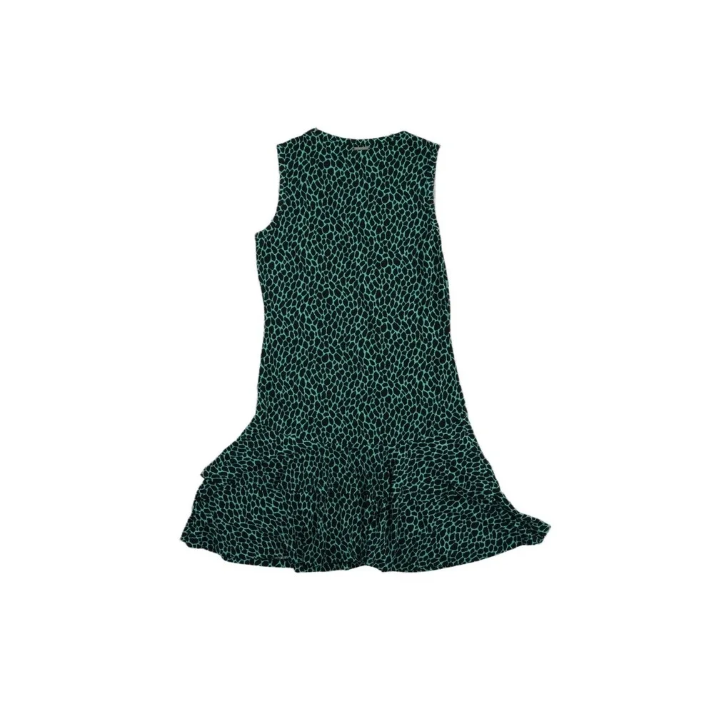 Michael Kors Dress Women's Size Medium Teal Green Black Giraffe Animal‎ Print